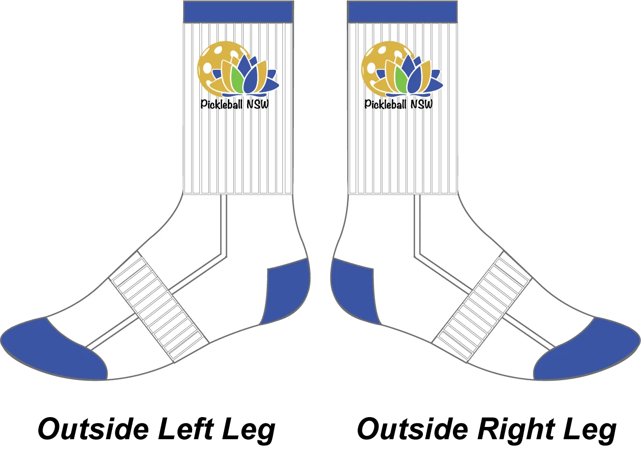 PICKLEBALL NSW- Crew Socks (White)