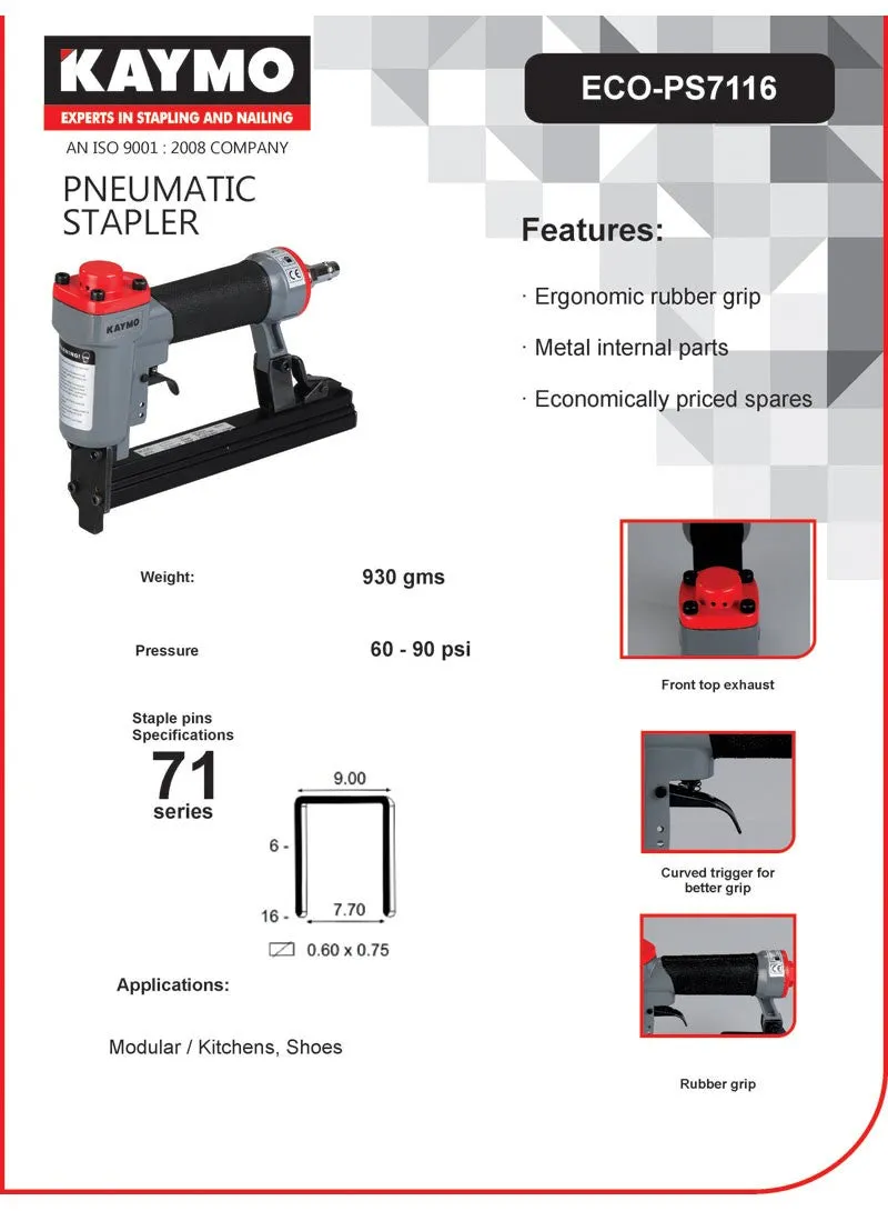 PNEUMATIC STAPLER KAYMO ECO-7116