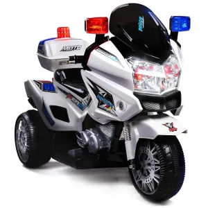 Realistic Ride-On Police Motorcycle Trike, 5KPH, ROVO KIDS