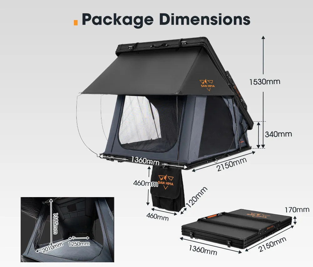 San Hima Kalbarri X Rooftop Tent Hardshell With Ladder Camping 4x4 4WD