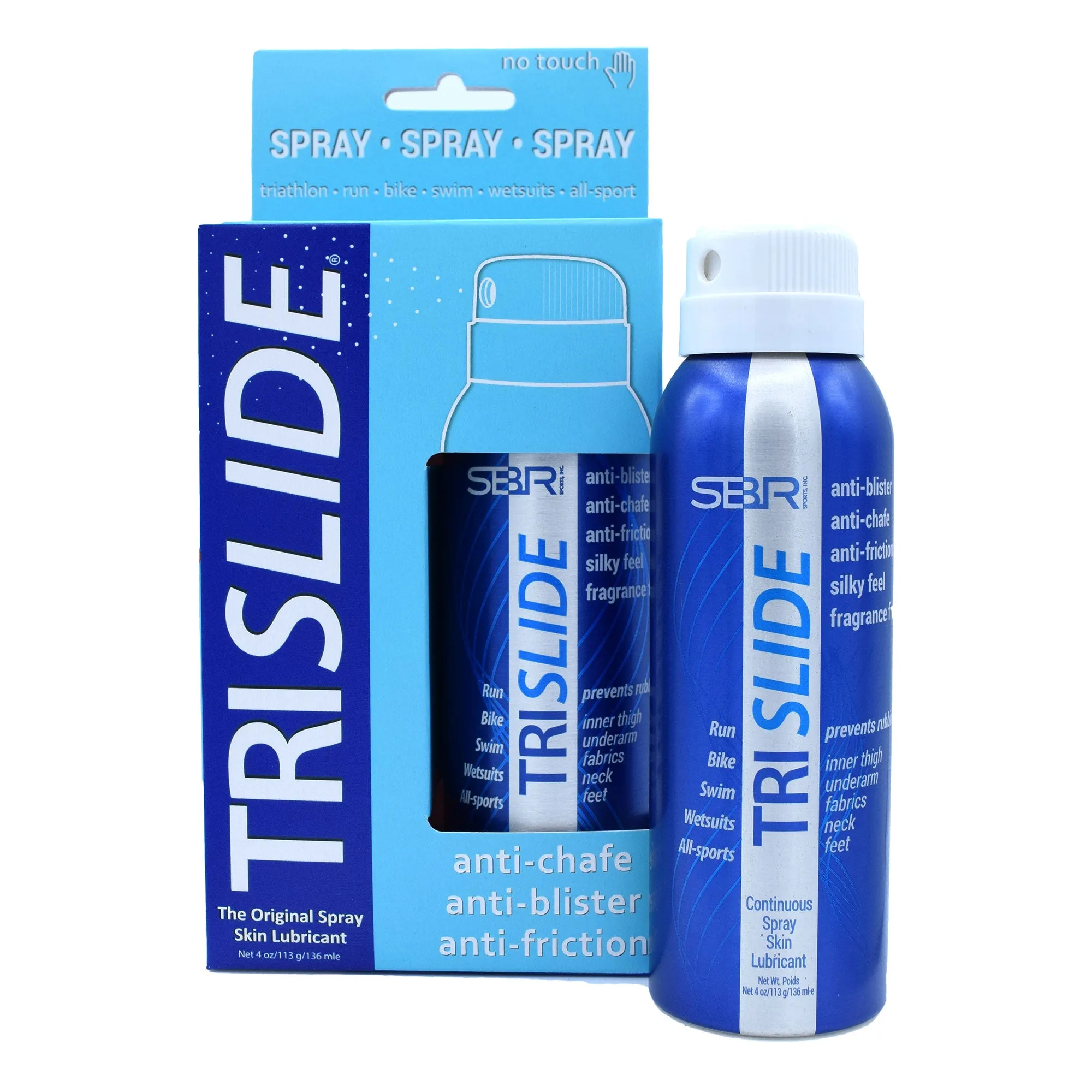 SBR TRISLIDE Anti-Chafe Continuous Spray Skin Lubricant 4oz