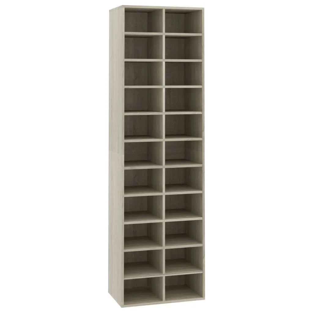 Shoe Cabinet Sonoma Oak 54x34x183 cm Chipboard