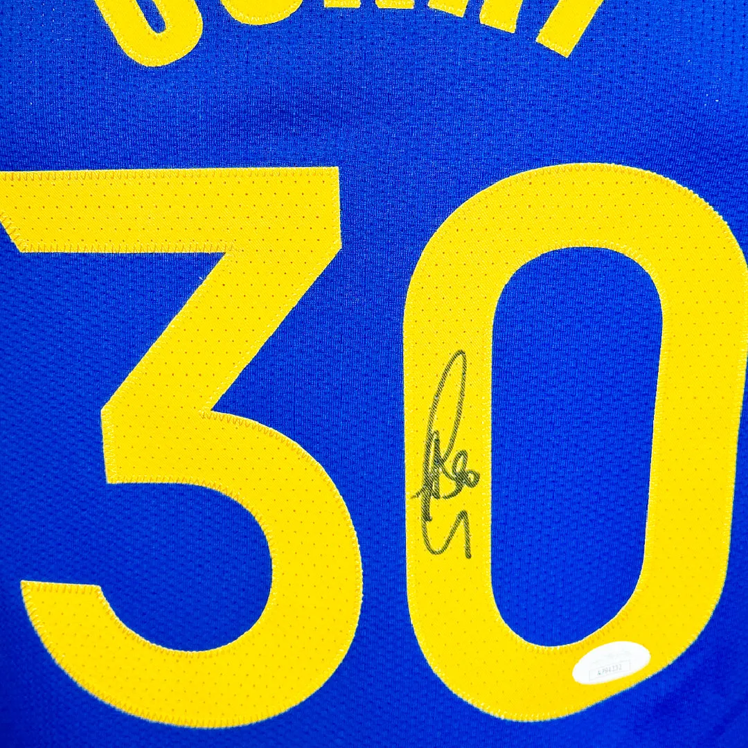 Steph Curry Signed Authentic Golden State Warriors NIKE Icon Edition Blue Basketball Jersey (JSA)