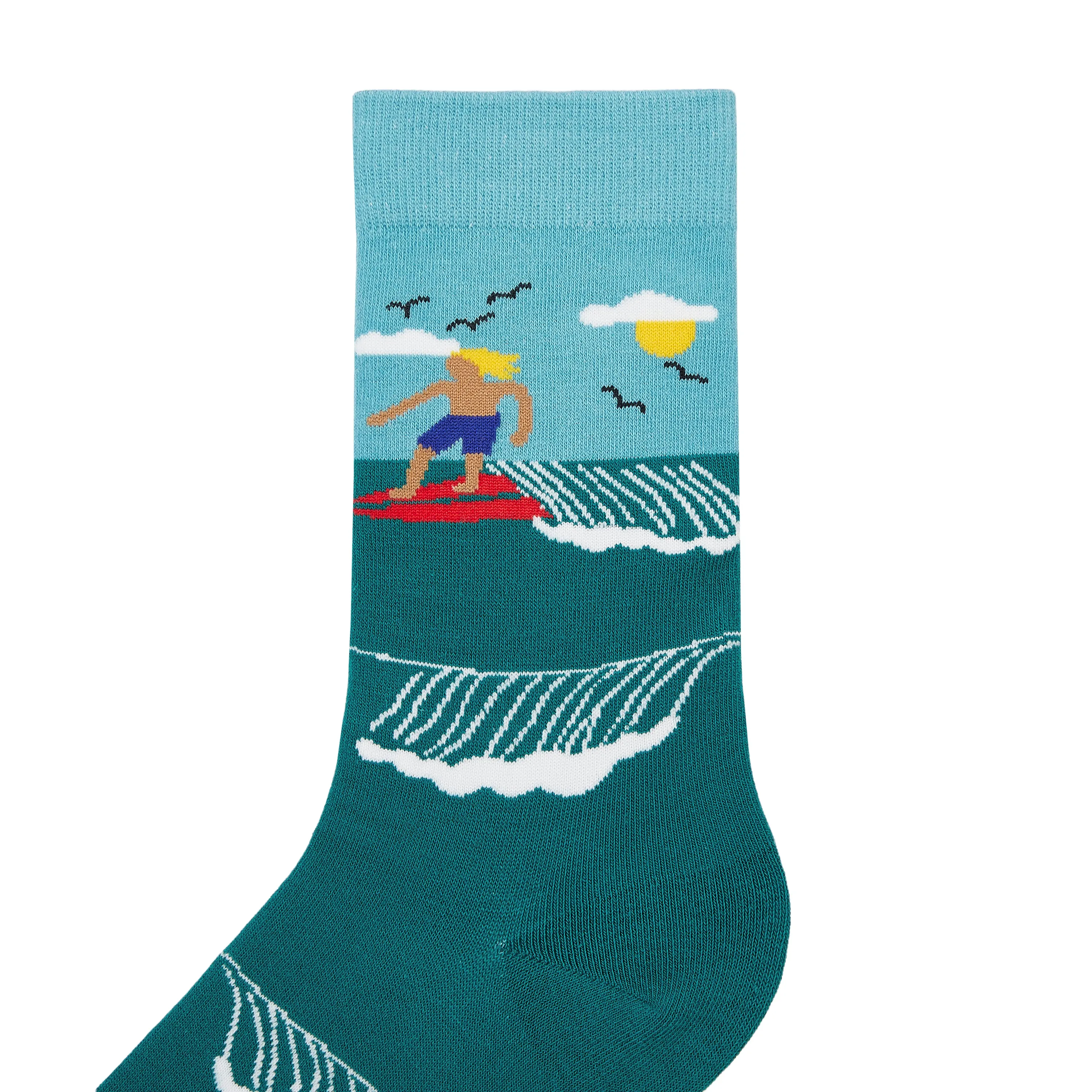 Surfin' USA Printed Crew Length Socks