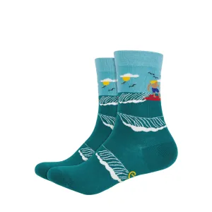 Surfin' USA Printed Crew Length Socks