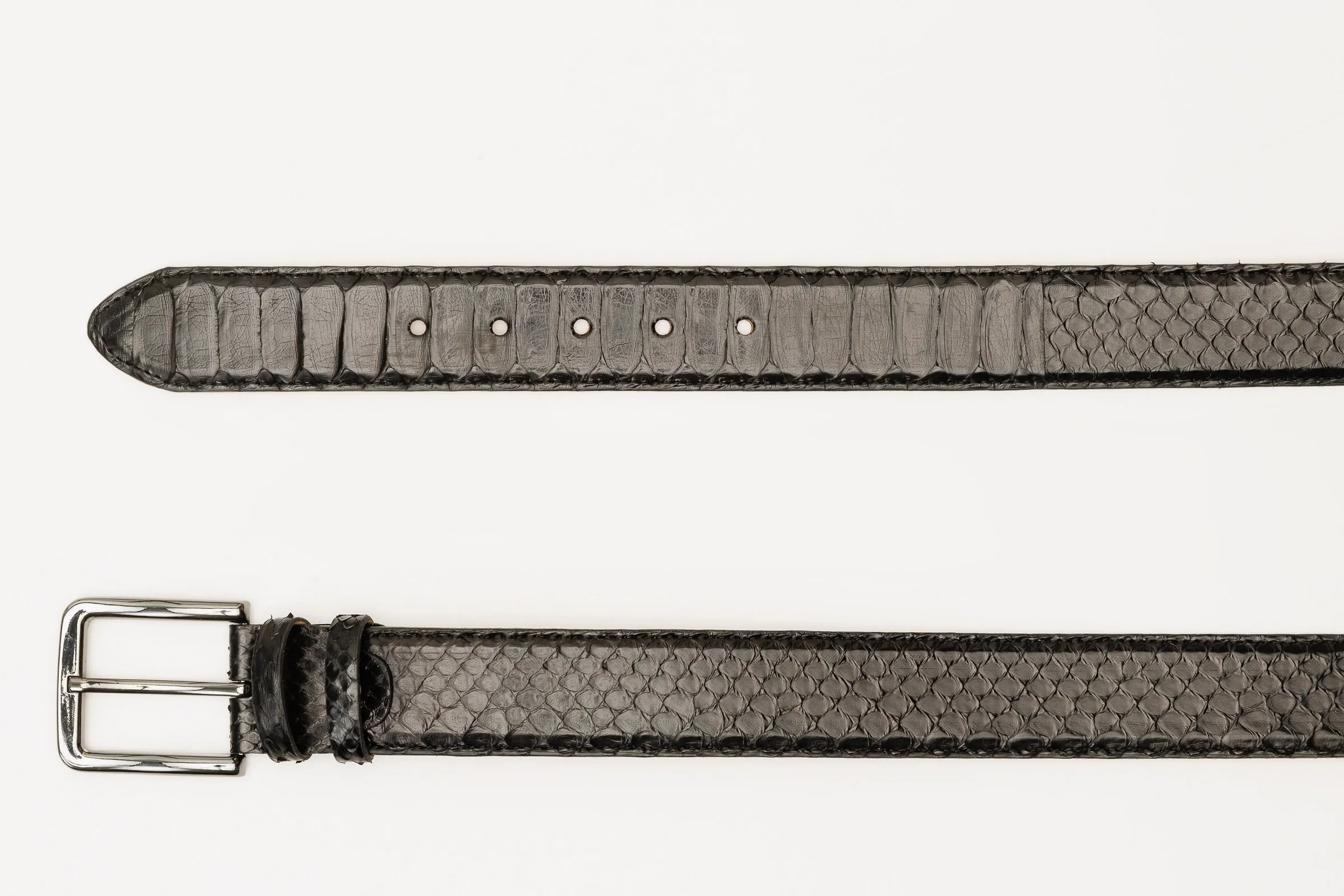 The Boss Black  python Sneak Leather Belt