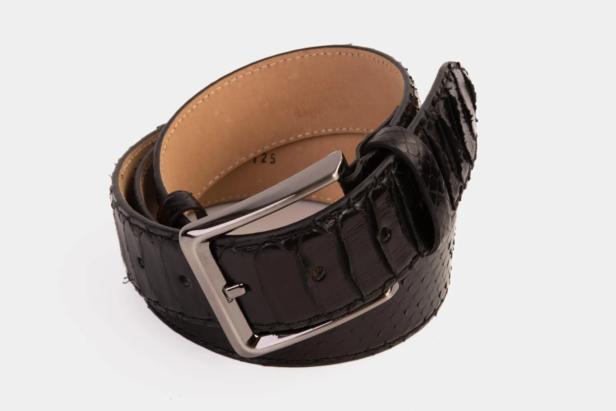 The Boss Black  python Sneak Leather Belt