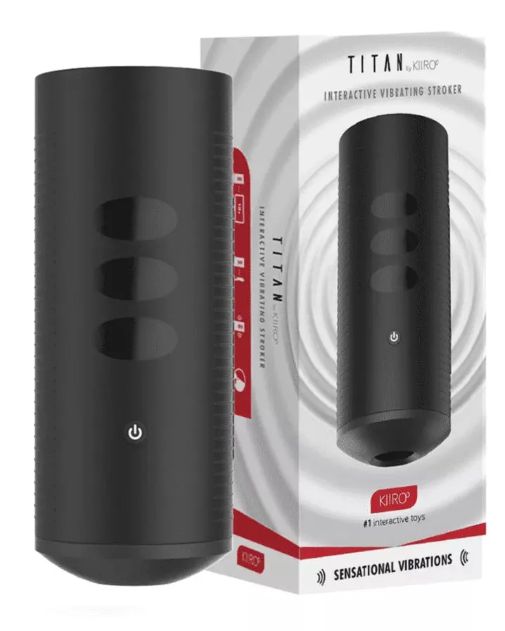 Titan Vibrating Interactive Stroker by Kiiroo