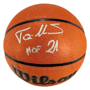 Toni Kukoc Signed HOF 21 Inscription Wilson Authentic Series Basketball (Beckett)