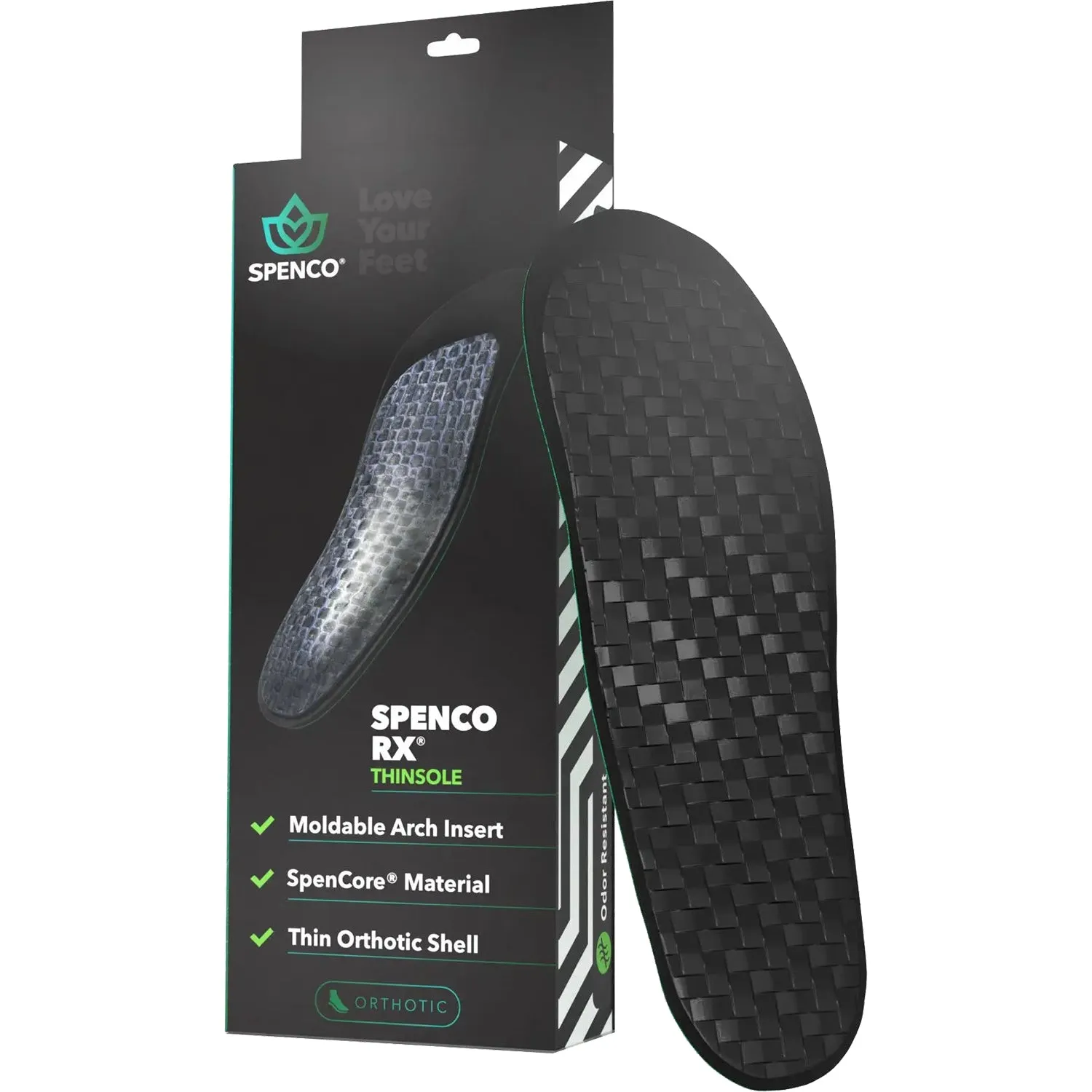 Unisex Spenco 3/4 Length Thinsole Orthotic Insoles