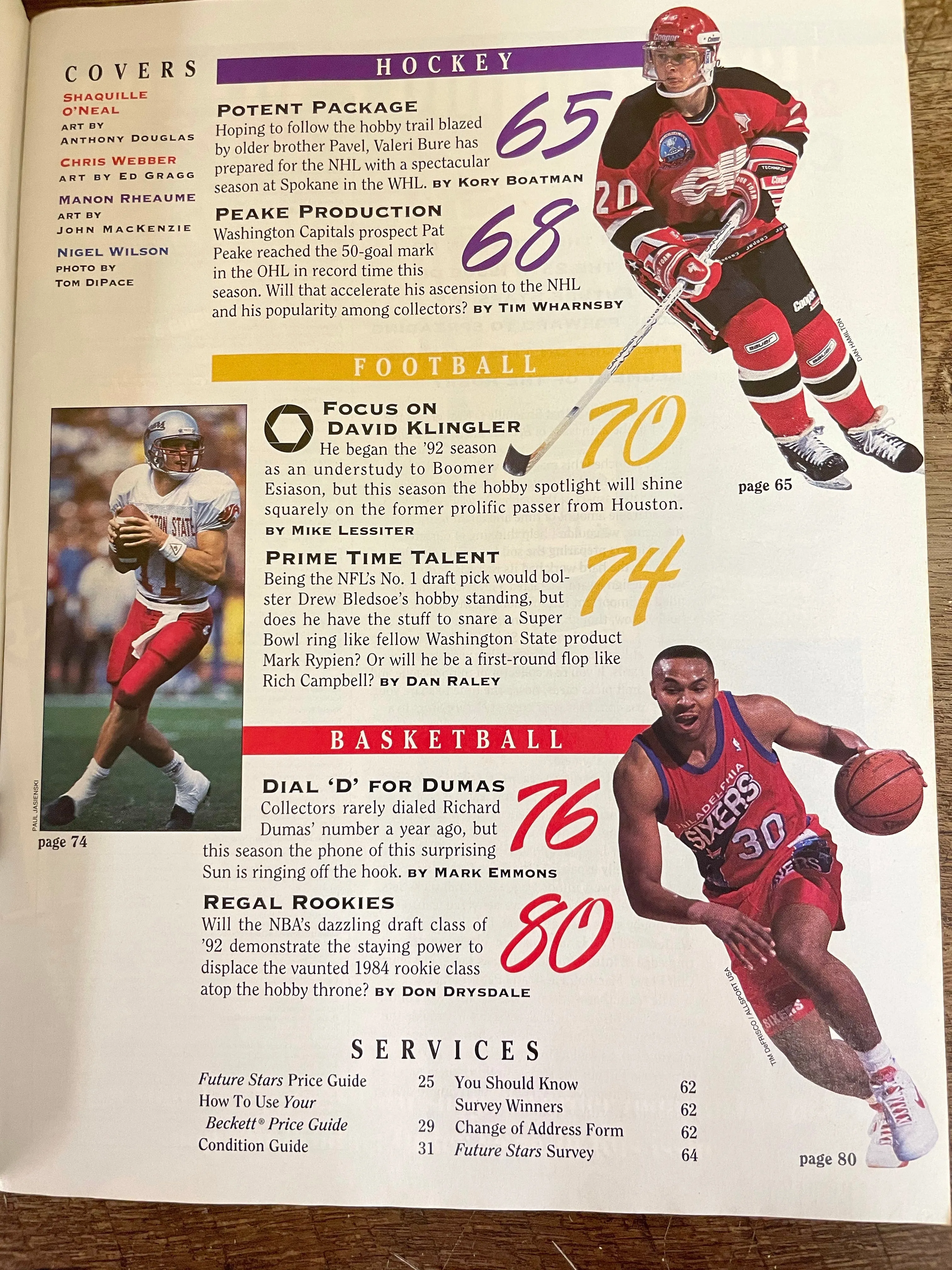 (V) Beckett Focus On Future Stars Basketball Shaquille O'Neal Webber Issue 25 May 1993