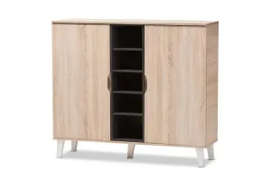 Valina 2-door Oak/Grey Wood Shoe Cabinet