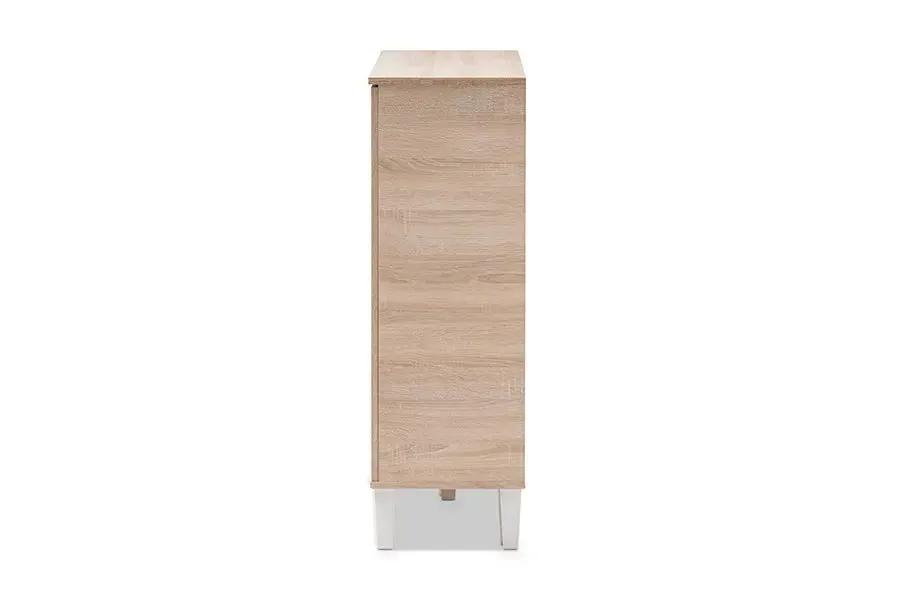 Valina 2-door Oak/Grey Wood Shoe Cabinet