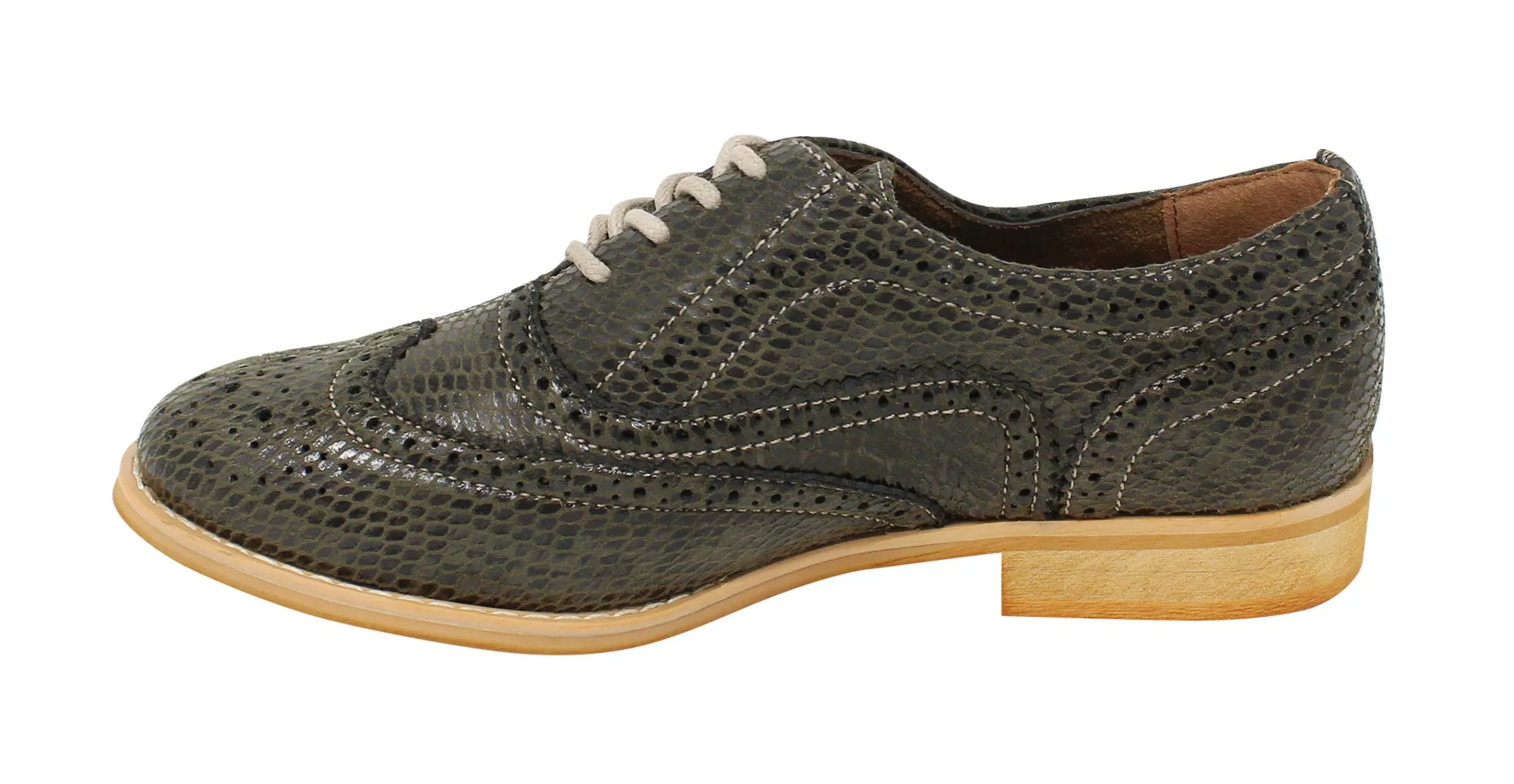 Wanted Shoes Women's Babe Snakeskine Oxford