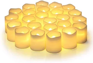 Warm White LED Tea Light Candle in Wave Shape Flameless Tea Light Candles (Pack of 10)