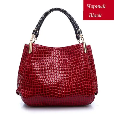 Women Luxury PU Leather Balsa Sac Crocodile Pattern Shoulder Handbag