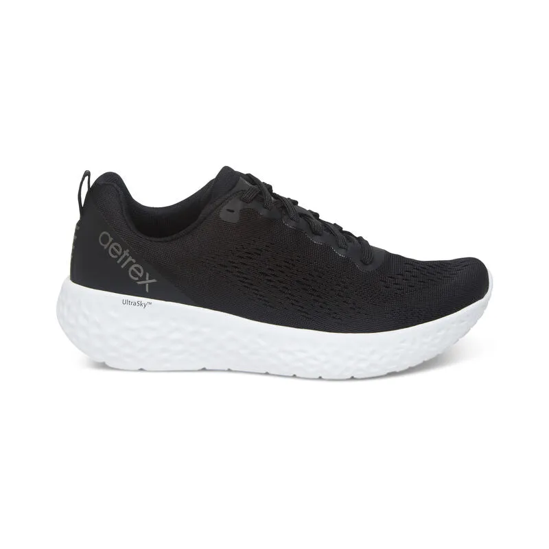 WOMEN'S AETREX DANIKA ARCH SUPPORT SNEAKER | BLACK