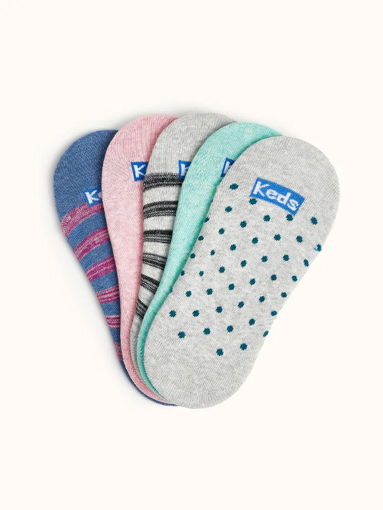 Women's Extra Low-Cut Liner Socks (5 Pairs) - Assorted Colors