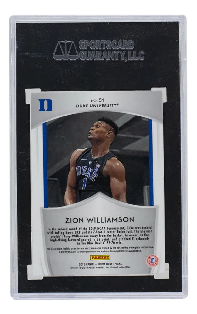 Zion Williamson 2019-20 Panini #51 Pelicans Prizm Crusade Card SGC GM 10