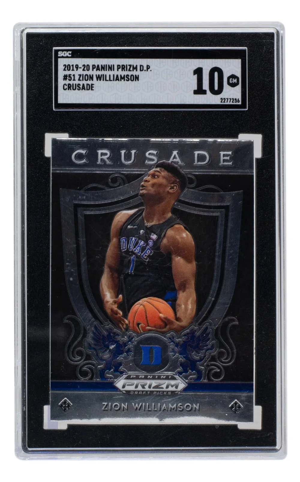 Zion Williamson 2019-20 Panini #51 Pelicans Prizm Crusade Card SGC GM 10